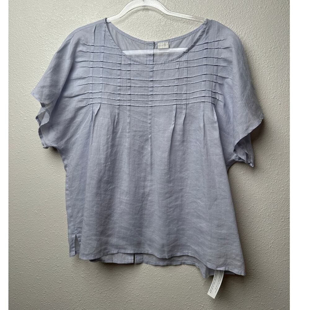 NWT Poetry Blouse Light Blue Womens US 12 Pintuck - Picture 4 of 12